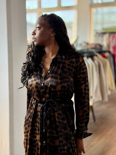 Rails NWT Cheetah Print Belted Button Up Dress, XL