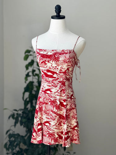 Reformation AS IS Red Hollywood Print Mini Dress, 4