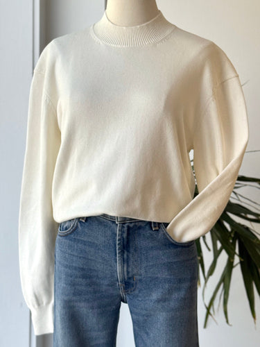 Aime Leon Dore Mock Neck Cream Sweater, Men's XSmall