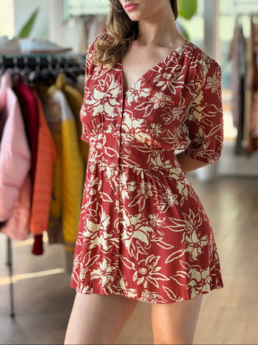 ba&sh Soma Floral Dress in Brick , XSmall
