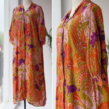Farm Rio Vibrant Tropical Midi Dress, Medium