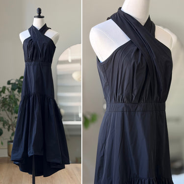 Veronica Beard Black Criss-Cross Tiered Maxi Dress, US 4