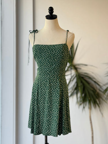 Reformation Green Floral Mini Dress, Small