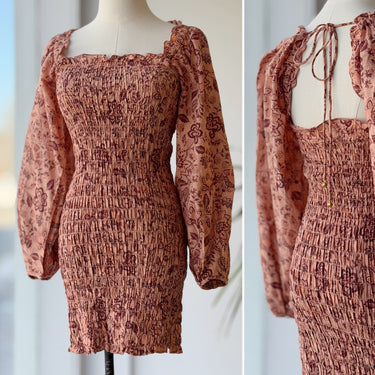 Free People Smock It To Me Dress in Peach, XSmall