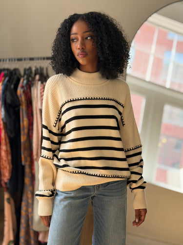 La Ligne Merino Wool Striped Sweater, Small