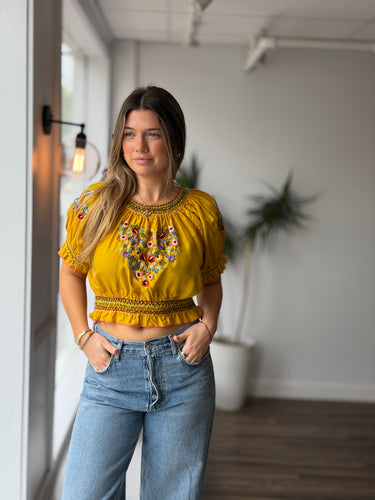 Doen Antonella Top in Ochre, XSmall