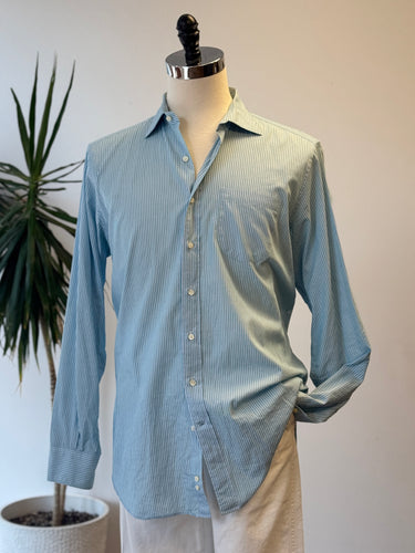 Sid Mashburn Cotton Stripe Button Down Shirt As Is Minor Stains, Mens Large