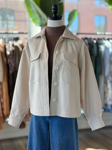 & Other Stories Wool Blend Houndstooth Cropped Jacket, XSmall