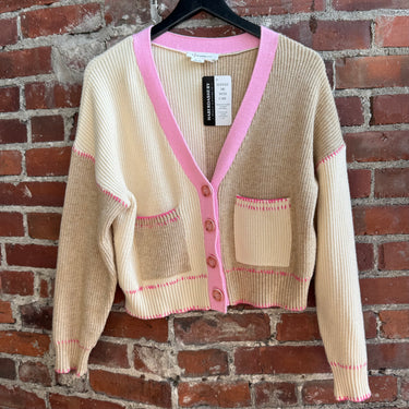 Anthropologie Pink Stitch Cardigan, Small