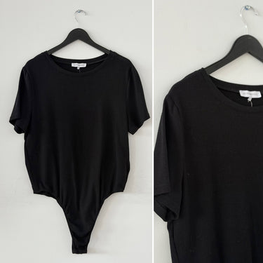 We Wore What Black Waffle Knit Bodysuit, XLarge