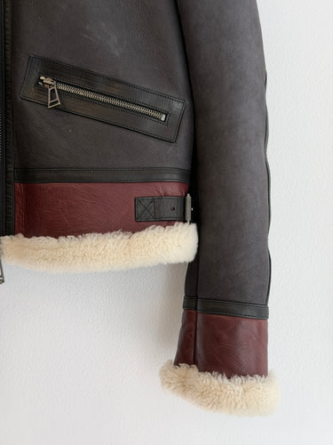 Belstaff Shearling Lamb Leather Aviator Jacket, 42