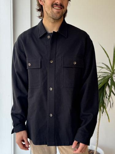 Saturdays New York Driessen Overshirt in Black, Men's XLarge