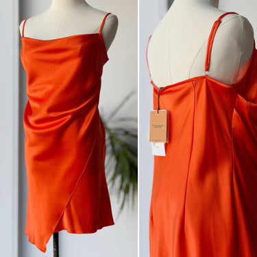 Nanushka NWT Emilia Slip Dress in Blood Orange - retail 645, Large