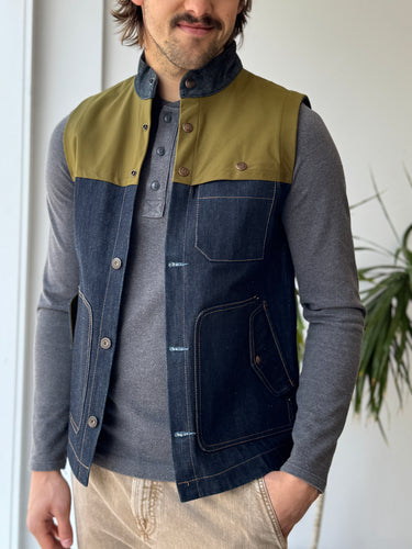 Tellason x Freeman Commodore Denim Vest, Men's 36