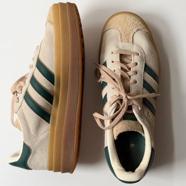 Adidas Gray/Green Gazelle Sneakers, 8