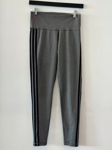 Adidas Grey w Black Stripe Leggings, Medium