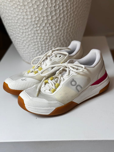On Cloud Pink and White Sneakers, W 8
