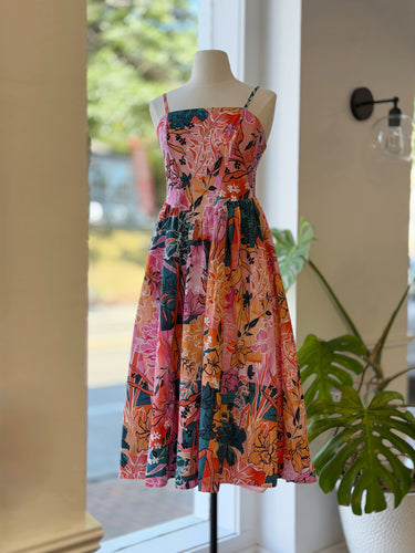 Hutch Sleeveless Drop Waist Dress in Bright Floral, Small