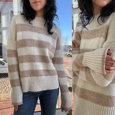 La Ligne Striped Mock Neck Sweater, Small