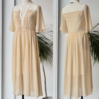 Sandro Paris NWT Sheer Lace Detail Dress with Slip, 1/Small