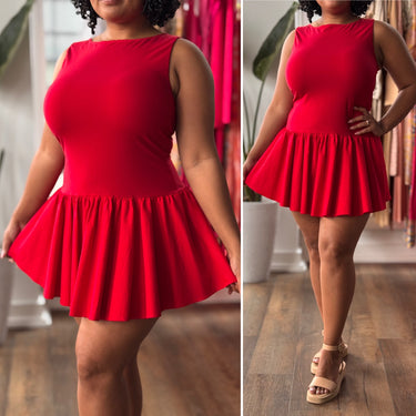 Reformation Red Drop Waist Dress, Large