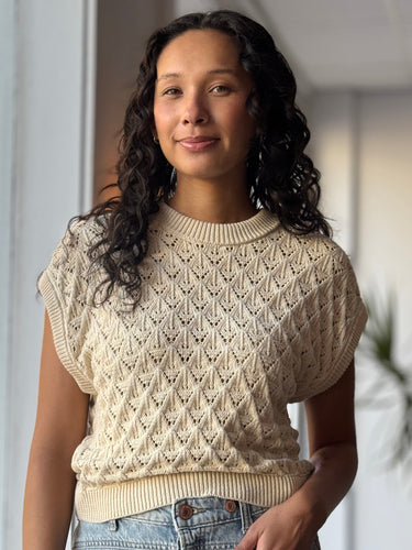 Mr Mittens Wheat Crochet Knit Vest, XS/S