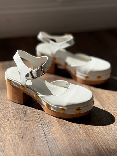 Charlotte Stone Stone Leather D'Orsay Clogs, 10