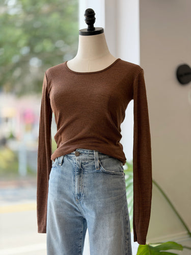 Siskin Wool Silk Long Sleeve Top in Clay, 6/8