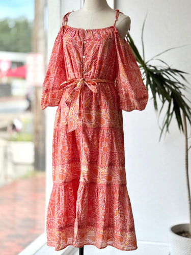 Cleobella NWT Peach Floral Dress, Medium