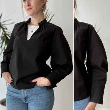 ba&sh Black Cotton Blouse, 0 / XSmall