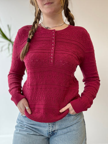 Sezane Lyna Sweater in Raspberry- as is, slightly shrunk, XL