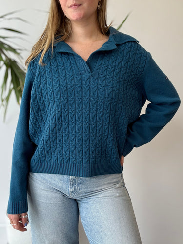 Saint James Fisherman Collared sweater 100% Wool, US 10