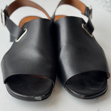 Clergerie Black Kitten Heel Sandals, 38.5
