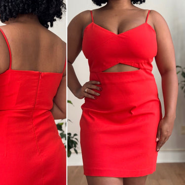 Zara NWT Red Cutout Dress, XLarge