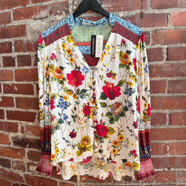 Alice + Olivia Floral Button Up Blouse, Small