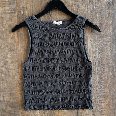 Madewell Grey Smocked Tank, XSmall