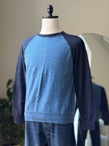 J.Crew Blue Two Tone Sweater, Men's Medium