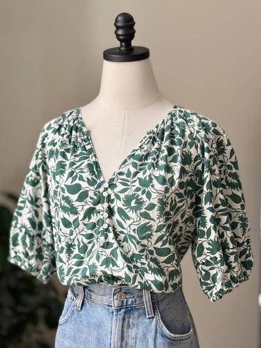 The Great Green Floral Blouse, 0/xsmall