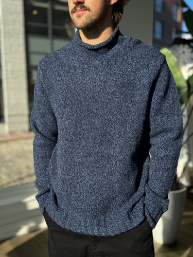 Todd Snyder Blue Knit Rollneck Wool Sweater, Men's XLarge