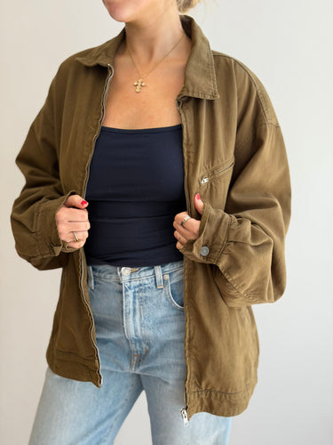 Reformation Marco Bomber Jacket in Olive, Medium