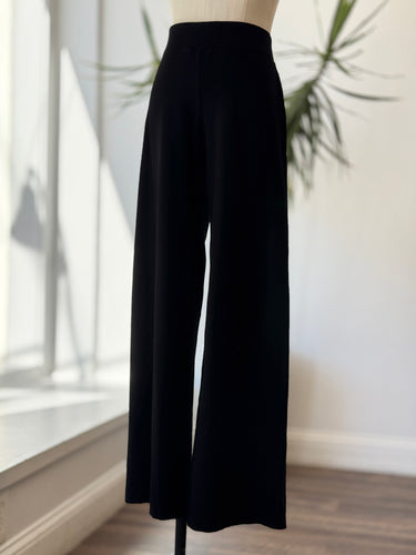 AS IS Eileen Fisher Black Stretch Wide Leg Pants, Small