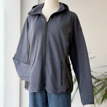 Helly Hanson Charcoal Heather Hooded Fleece Jacket, Large
