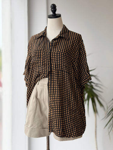 DISSH Mila Caramel Vacation Shirt, US 10