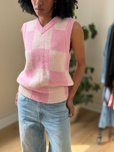 Stine Goya NWT Noa Vest in Orchid Check, XSmall