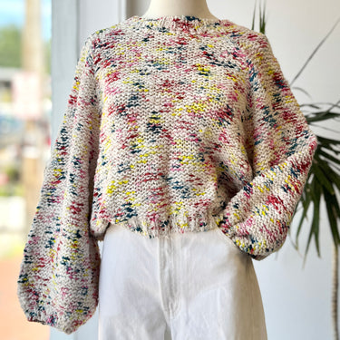 Eleven Six Peruvian Pima Cotton Multi Color Knit Sweater, XSmall