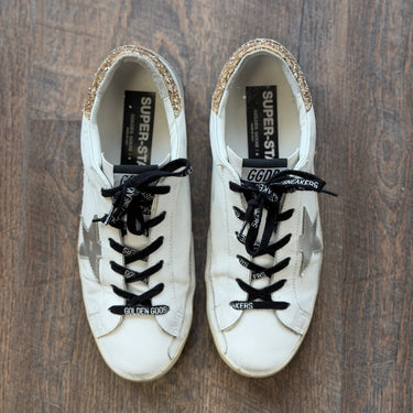 Golden Goose Supar Star Glittery Tab Sneakers, 42