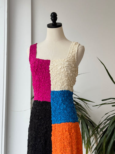 Mara Hoffman Sloan Popcorn Colorblock Textured Dress, 2XL