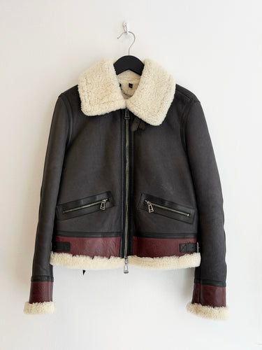 Belstaff Shearling Lamb Leather Aviator Jacket, 42
