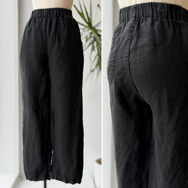 Quince Black Linen Pull On Pants, Medium