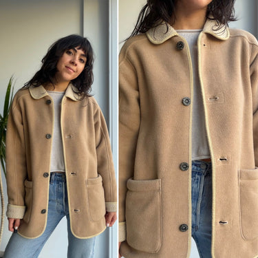 LL Bean Camel Fleece Jacket, Small